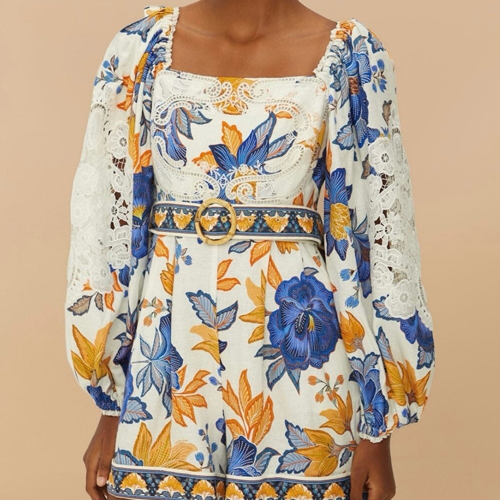 Farm Rio Off-White Summer Flowers  - Size XL - NWT